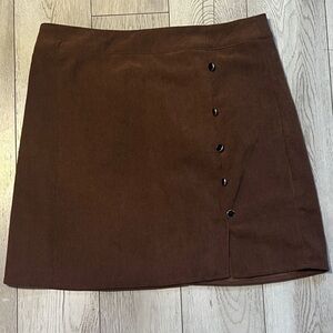 Brand new without tag Brown Button-Accent Women's Skirt